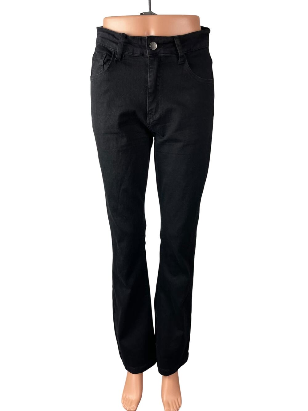 Roswear Women's Black High Waisted Slim Fit Flared Bootcut Denim Jeans Size M